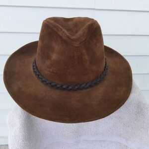 Bally Indiana Jones Suede Hat, Size XL